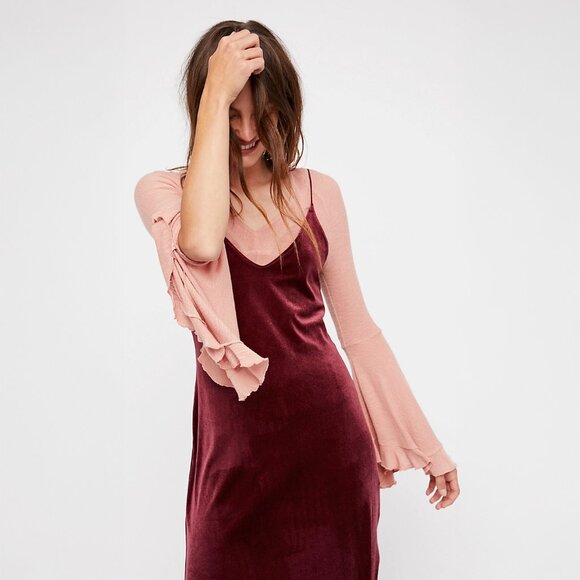 Free People Intimately FP Soo Dramatic Long Sleeve in Washed Rose - sz Medium - Picture 2 of 5